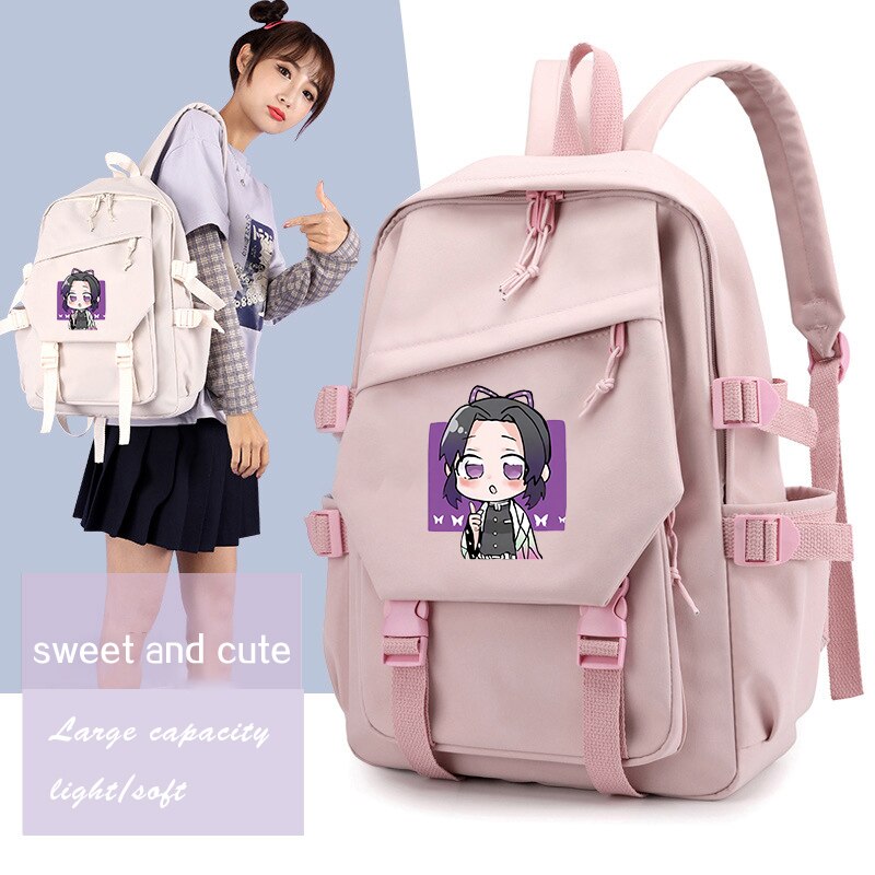Anime Backpacks Demon Slayer Students School Bags Large Capacity Multifunction For Girls Casual Travel Outdoor Backpack