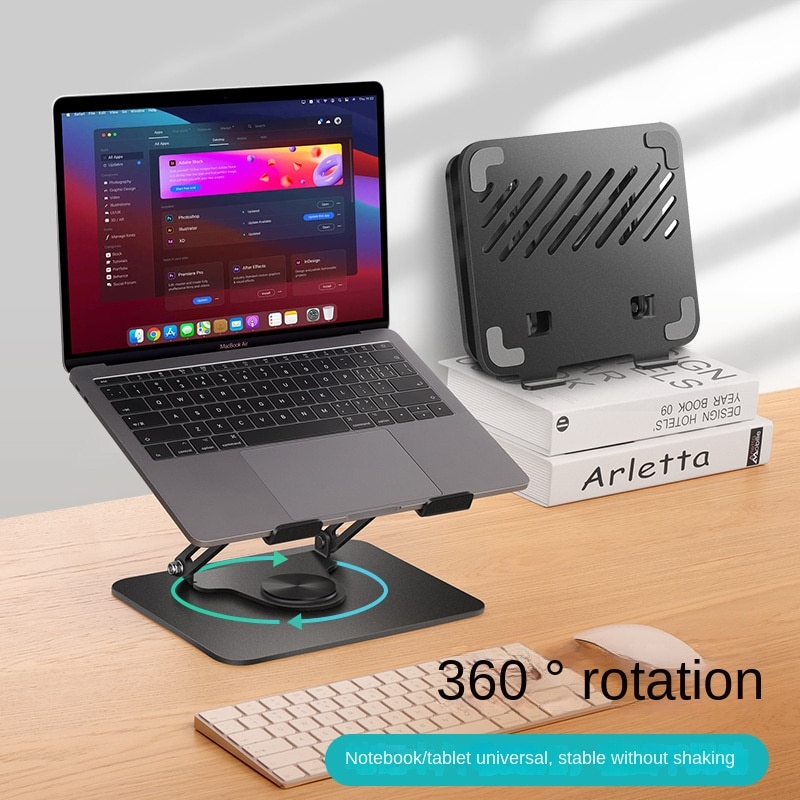 Laptop Stand 360° Rotatable Notebook Holder Carbon Steel Adjustable for Laptop Up To 17 Inches for MacBook Pro/Air Accessories