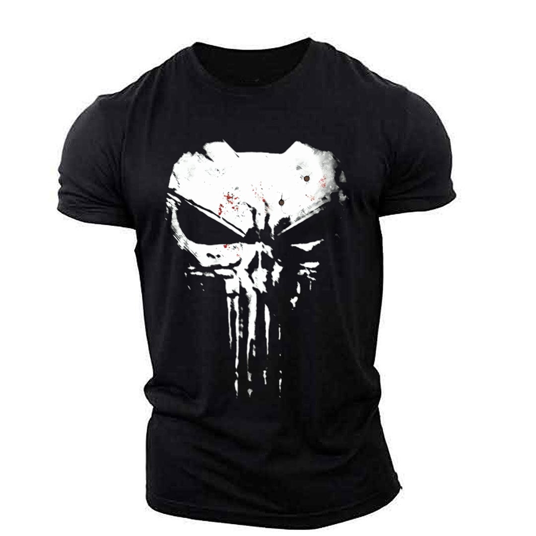 Punisher Skull graphic t shirts For Muscles Men t-shirt Sportswear Outdoor Light, Thin And Breathable elasticity T-Shirts