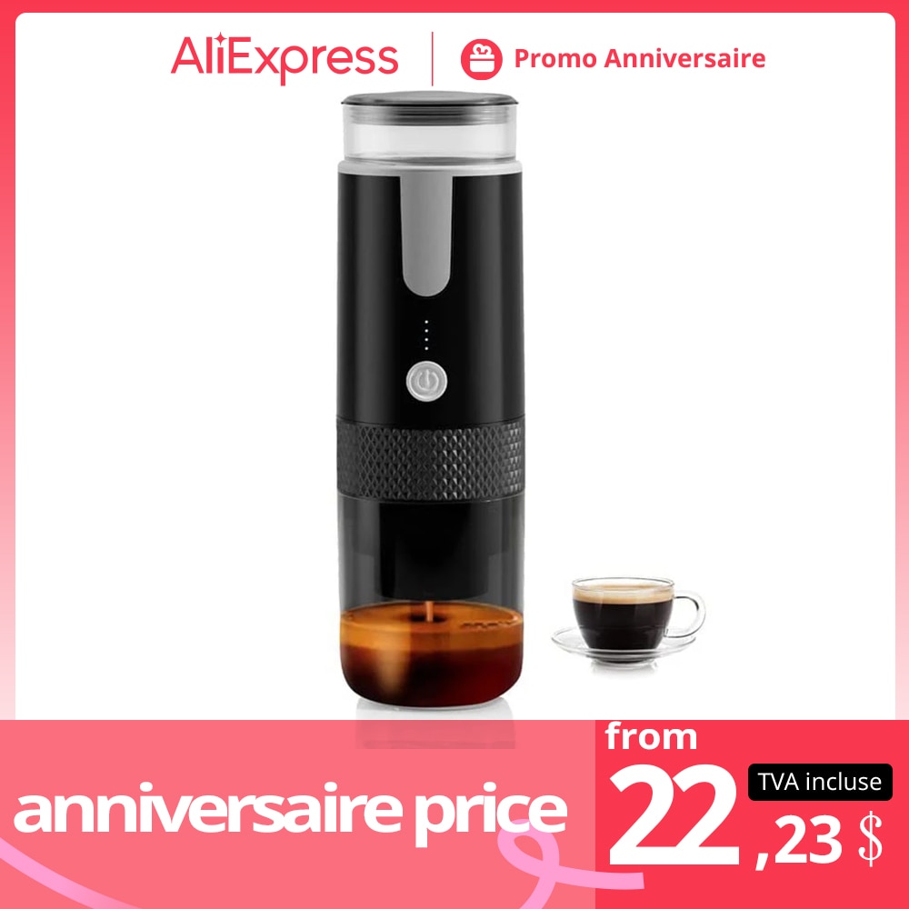 Portable Electronic Coffee Maker Rechargeable Espresso Machine Mini Car Coffee Make Using Ground Coffee & Espresso Pods Travel