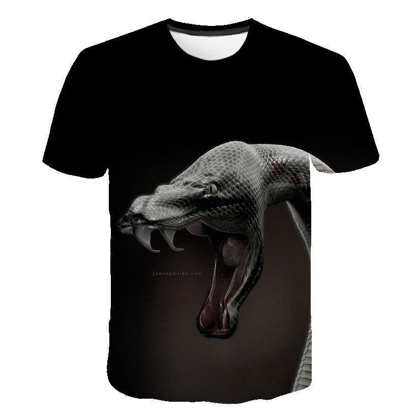 New Hot Selling Beauty And Snake Dazzle Cool Trend 3d Digital Print Casual Loose Men's Comfortable Short Sleeve O-neck T-shirt