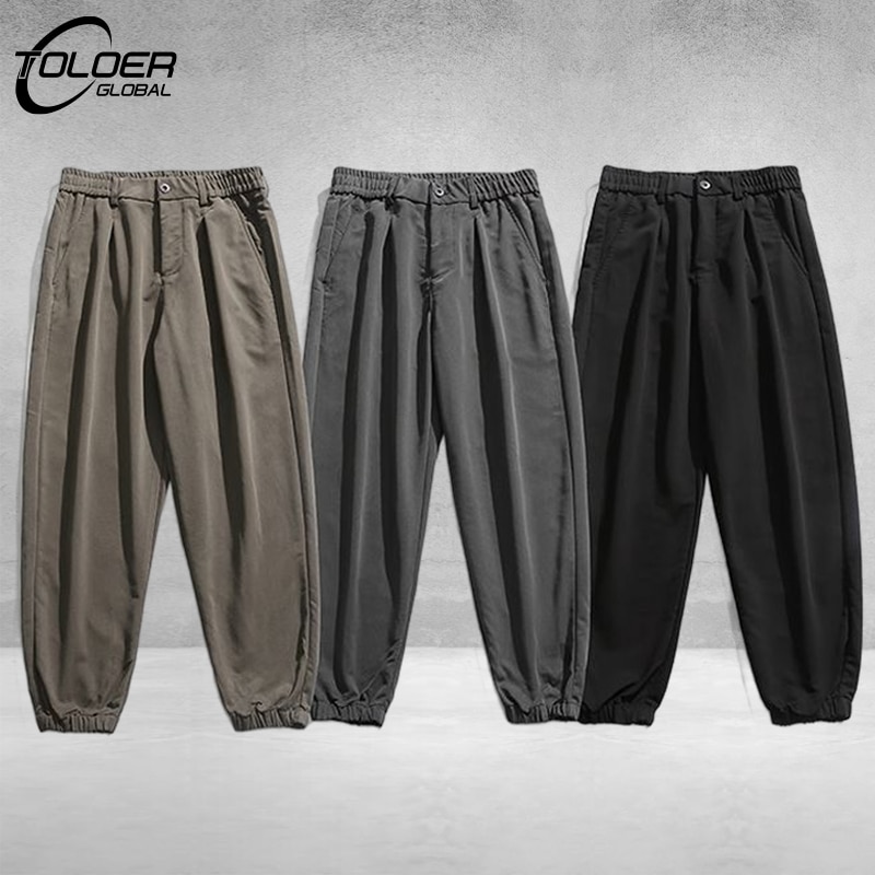 Spring Summer Mens Solid Color Pants Streetwear Oversize Trousers High Quality Soft Breathable Sweatpants Casual Men Clothing