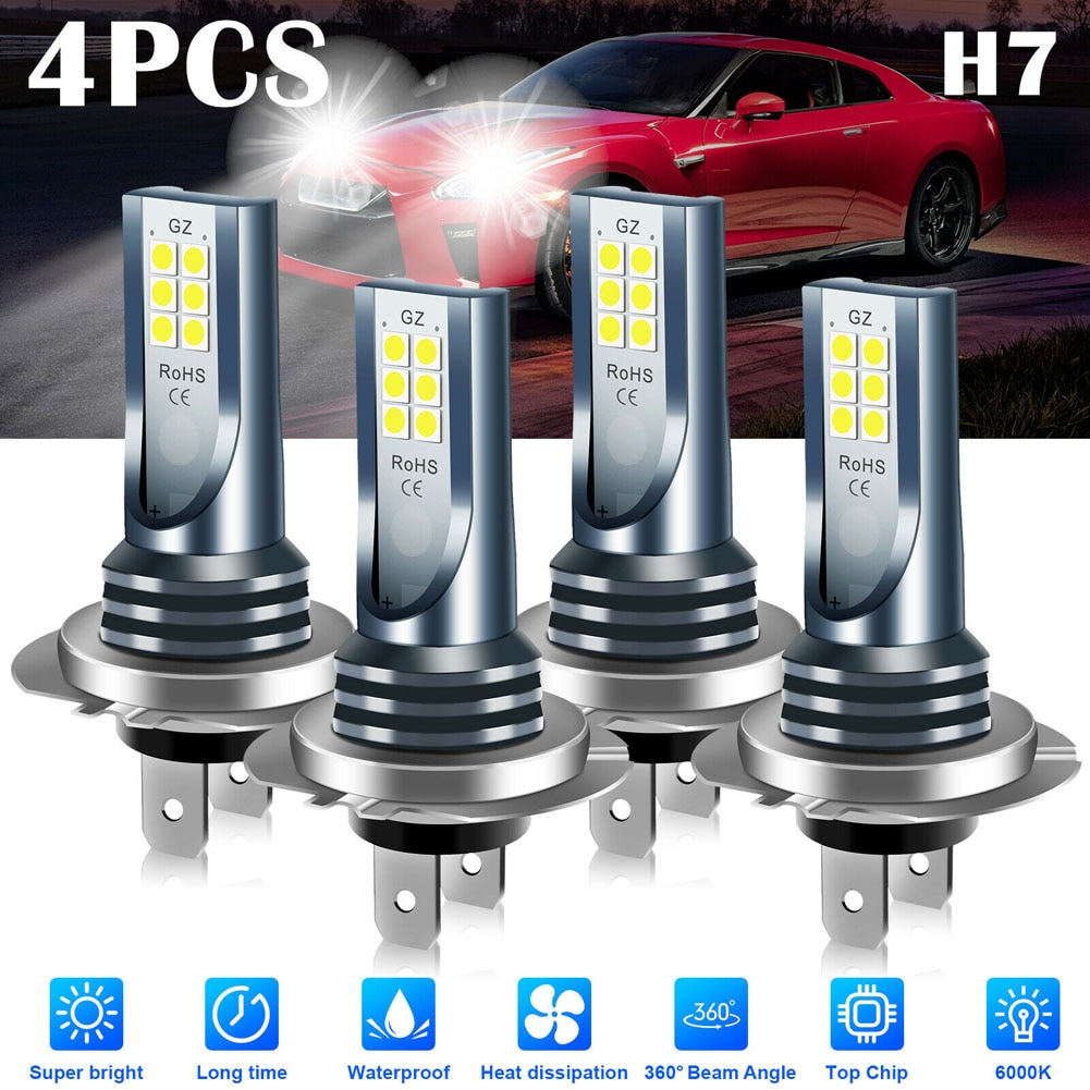 4Pcs/Set 12V Super Bright H7 Led Bulb Car Headlight Auto Fog Lamps Driving Light DRL 110W 6000K White Auto Lighting