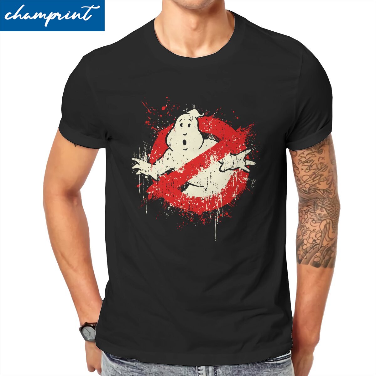 Men's Ghostbusters Movie Ghost Busters T Shirt 100% Cotton Clothes Amazing Short Sleeve Round Neck Tee Shirt 4XL 5XL 6XL T-Shirt