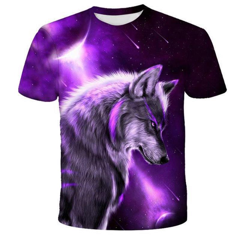 2023 Wolf T Shirt For Mens Animal Print Short Sleeve Top 3D Casual Street Man's T-shirt Oversized Tee Shirt Men Vintage Clothing