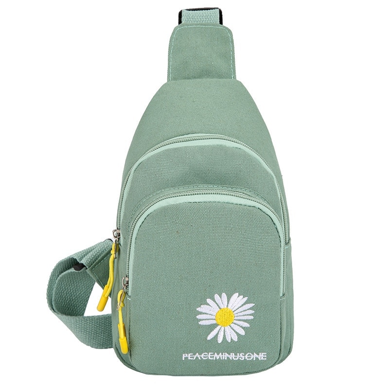 Chest Bag Spring And Summer Creative Style Shoulder Sesame Street Wrinkled Chrysanthemum Wear Resistant Messenger