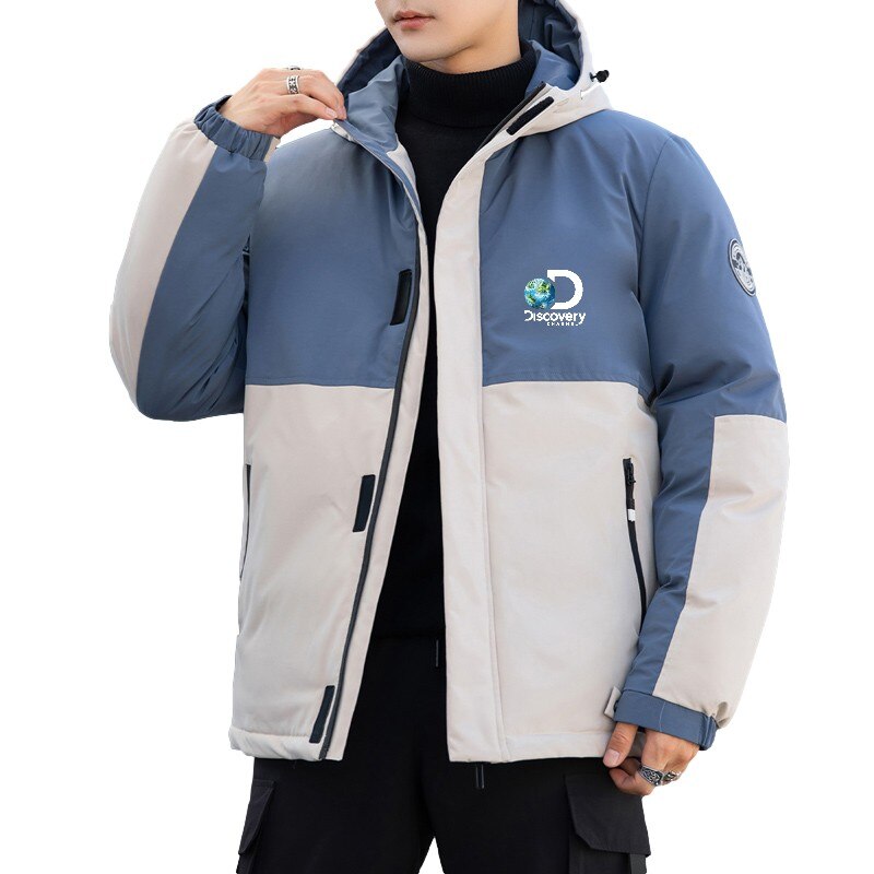 2022 NEW Discovery  Down Jacket Men Winter Warm Solid Color Hooded Down Coats Thick Parka Mens Down Jackets Winter Outdoor Coat