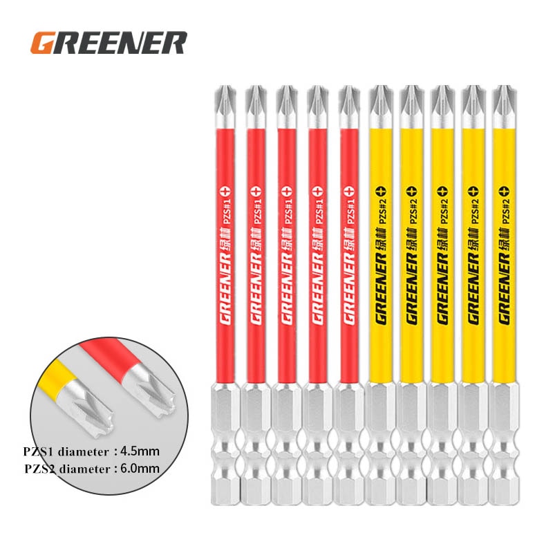 GREENERY Electrician Batch Head Rice Word Strong Magnetic Special Switch Socket Panel Non-Slip Removal Tool PZ1PZ2 S2 Steel