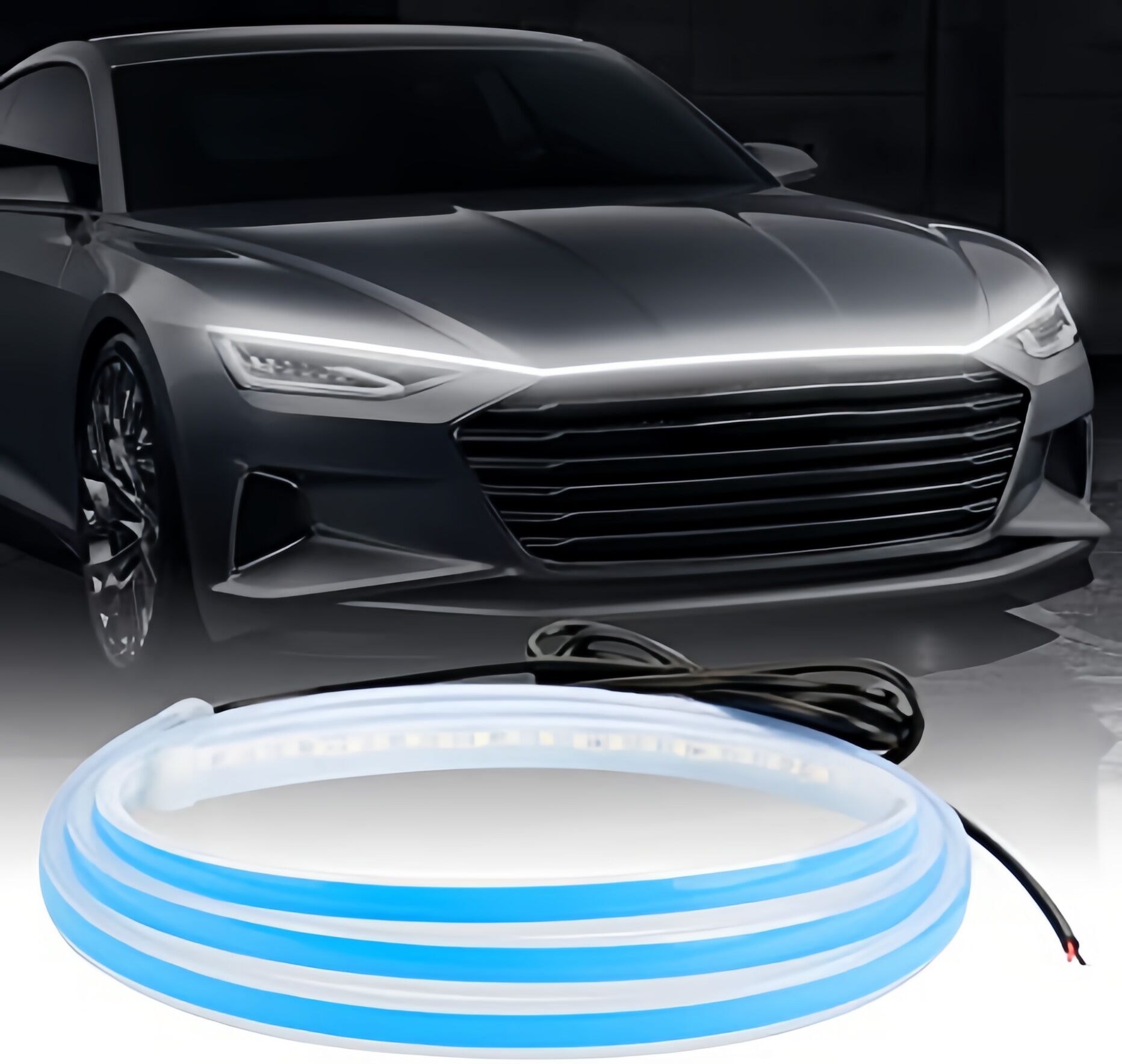 Car Led Lights Exterior colorful car Hood Light Strip Multicolor  12V LED Daytime Running Lights, car light led light c