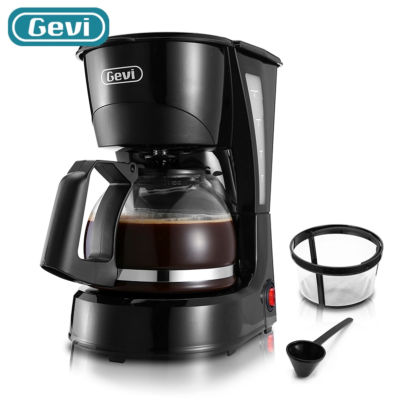 Gevi Drip Coffee Machine 4 Cups Small Coffee Maker with Reusable Filter Warming Plate Coffee Pot for Home and Office GECMD008-U